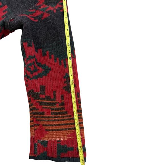 VTG Woolrich Womens Aztec Wool Hooded Jacket Size L Red Tribal Native USA 90s - Picture 16 of 16